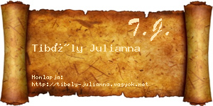 Tibély Julianna névjegykártya